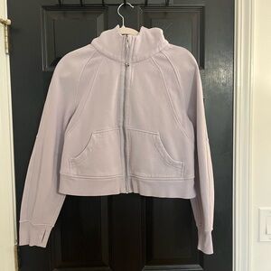 Lululemon lavender Scuba full zip cropped